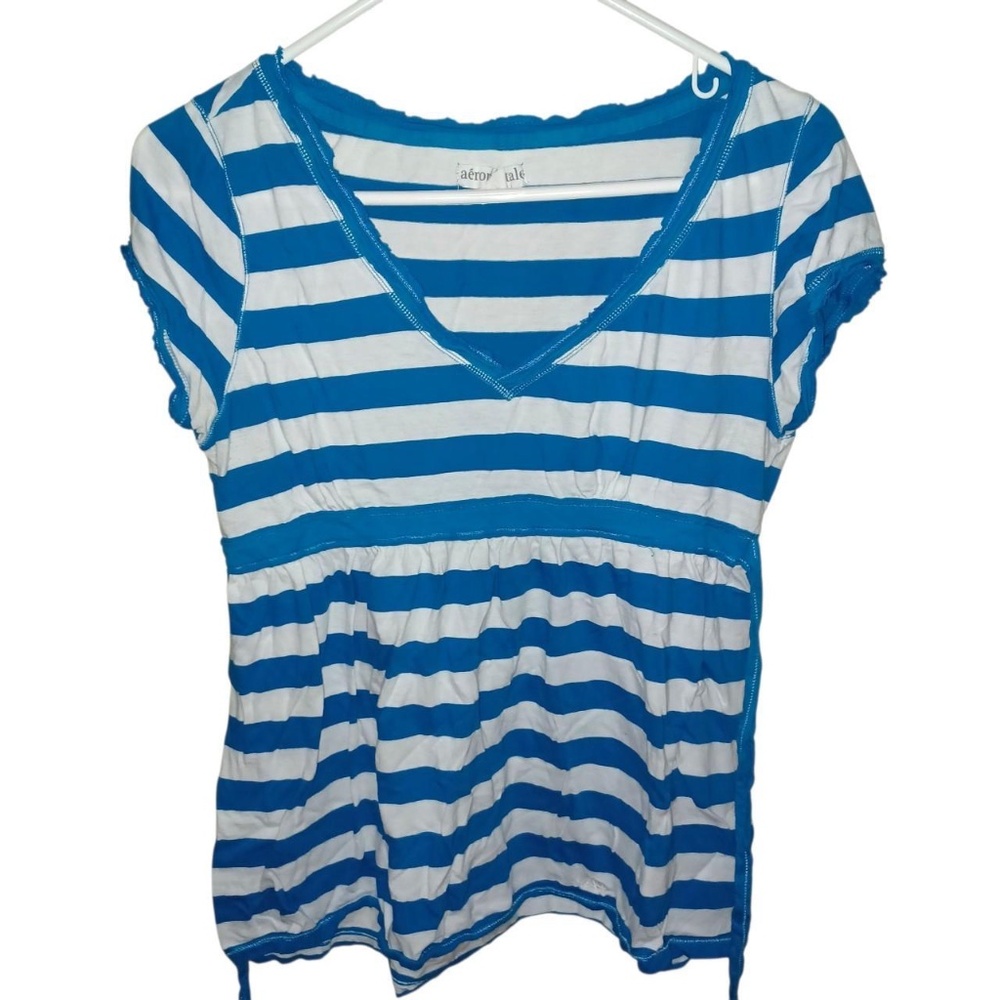 aeropostale blue stripe baby doll top